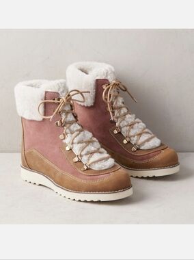 Overland Loren Wool Lined Waterproof Suede Leather Boot Shearling EU 40 US 9-9.5